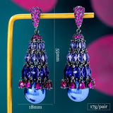 Cubic Zircon Dubai Bridal Earrings Costume Jewelry
