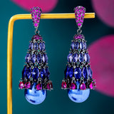 Cubic Zircon Dubai Bridal Earrings Costume Jewelry