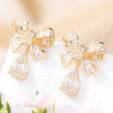 Bowknots Earrings Wedding CZ Bridal Earrings Costume Jewelry