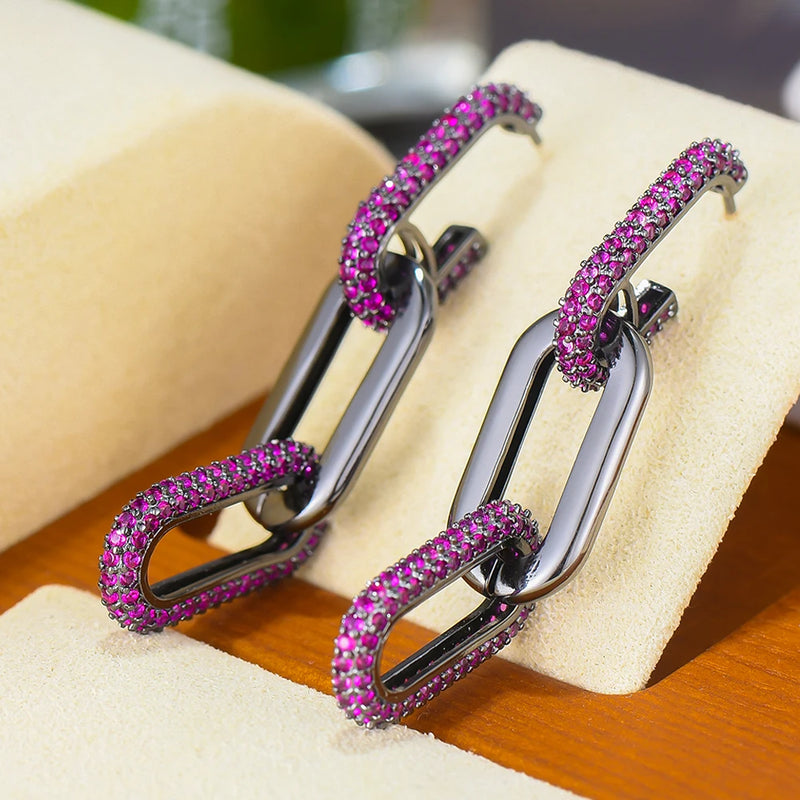 Link Chain Earrings Dubai Bridal Jewelry Gift Jewelry
