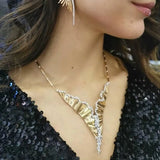 Zircon Necklace Earring Set Dubai Bridal Jewelry