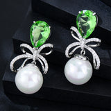 Bowknot Dangle Earrings Wedding Bridal Jewelry Gift