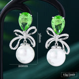 Bowknot Dangle Earrings Wedding Bridal Jewelry Gift