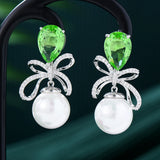 Bowknot Dangle Earrings Wedding Bridal Jewelry Gift
