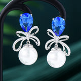 Bowknot Dangle Earrings Wedding Bridal Jewelry Gift