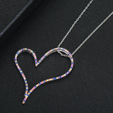 Noble Romantic Heart Pendant Long Chain Necklace Jewelry for Women
