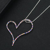 Noble Romantic Heart Pendant Long Chain Necklace Jewelry for Women