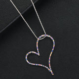 Noble Romantic Heart Pendant Long Chain Necklace Jewelry for Women