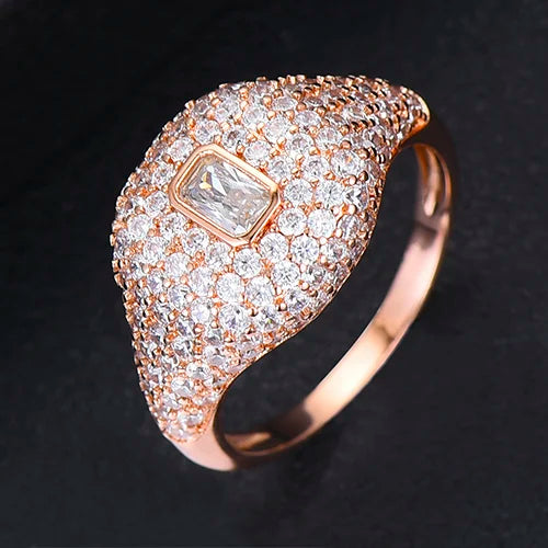 Spring Stackable Rings Women Wedding Engagement Dubai Bridal Statement Ring
