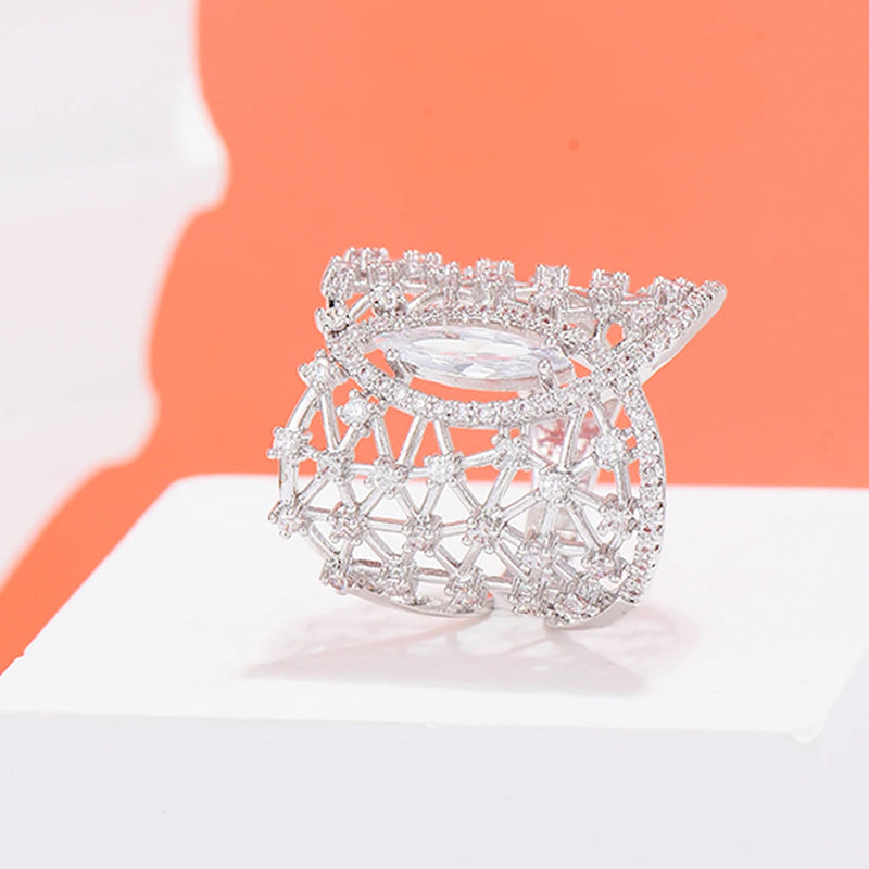 Star Galaxy Wedding Wrap Rings for Women Bridal Zircon Dubai Jewelry