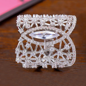 Star Galaxy Wedding Wrap Rings for Women Bridal Zircon Dubai Jewelry