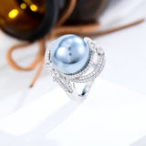 Bohemian CZ Flower Wedding Ring Beach Jewelry