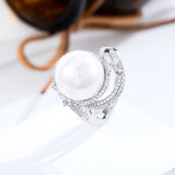 Bohemian CZ Flower Wedding Ring Beach Jewelry