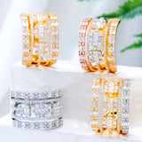 Big CZ Statement Rings Women Boho Beach Wedding Jewelry