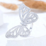 CZ Butterfly Statement Ring for Women Bohemian Beach Jewelry