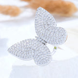 CZ Butterfly Statement Ring for Women Bohemian Beach Jewelry