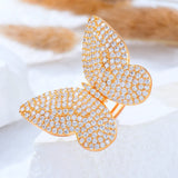 CZ Butterfly Statement Ring for Women Bohemian Beach Jewelry