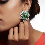 ICE Flowers Stud Earrings CZ Wedding Jewelry HOT