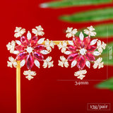 ICE Flowers Stud Earrings CZ Wedding Jewelry HOT
