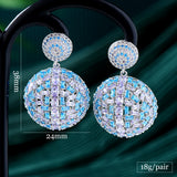 GODKI Disco Ball Statement Earrings Cubic Zircon Charm Bohemian Beach Party