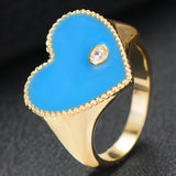 Heart Ring Flower Wheel CZ Cubic Zircon CZ Ring for Women