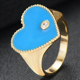 Heart Ring Flower Wheel CZ Cubic Zircon CZ Ring for Women