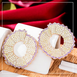 Multicolor Leaf Earrings CZ Bridal Jewelry Wedding Party
