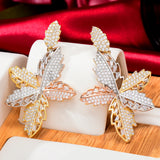 Office Orange CZ Drop Earring For Women Wedding Bridal Earrings