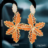 Office Orange CZ Drop Earring For Women Wedding Bridal Earrings