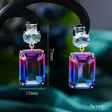 Yellow CZ Drop Earrings for Women Wedding Bridal Jewelry