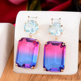 Yellow CZ Drop Earrings for Women Wedding Bridal Jewelry