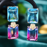Yellow CZ Drop Earring For Women Wedding Dubai Bridal Earrings