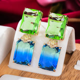 Yellow CZ Drop Earring For Women Wedding Dubai Bridal Earrings
