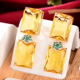 Yellow CZ Drop Earring For Women Wedding Dubai Bridal Earrings