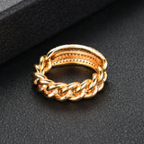 Punk Stacks Rings for Women Delicate Link Chain Rings Beads Charm Ring
