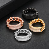 Punk Stacks Rings for Women Delicate Link Chain Rings Beads Charm Ring