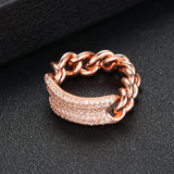 Punk Stacks Rings for Women Delicate Link Chain Rings Beads Charm Ring