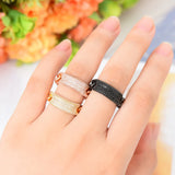 Punk Stacks Rings for Women Delicate Link Chain Rings Beads Charm Ring
