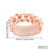 Punk Stacks Rings for Women Delicate Link Chain Rings Beads Charm Ring