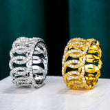 Icedout Cuban Links Nigerian Bold Rings with Full Zirconia Women Jewelry