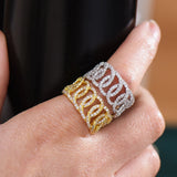 Icedout Cuban Links Nigerian Bold Rings with Full Zirconia Women Jewelry
