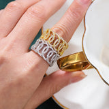 Icedout Cuban Links Nigerian Bold Rings with Full Zirconia Women Jewelry