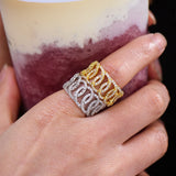 Icedout Cuban Links Nigerian Bold Rings with Full Zirconia Women Jewelry