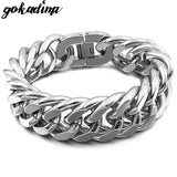 22MM Huge Bracelet Rock Metal For MEN High Cut Jewelry Stainless Steel