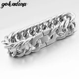 22MM Huge Bracelet Rock Metal For MEN High Cut Jewelry Stainless Steel