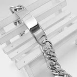 316L Stainless Steel Mens Links Cuban Chain ID Bracelet