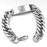 316L Stainless Steel Mens Links Cuban Chain ID Bracelet