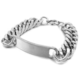 316L Stainless Steel Mens Links Cuban Chain ID Bracelet