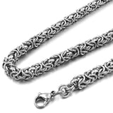 7mm Stainless Steel Byzantine Chain Necklace Mens Jewelry Gift