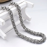 7mm Stainless Steel Byzantine Chain Necklace Mens Jewelry Gift